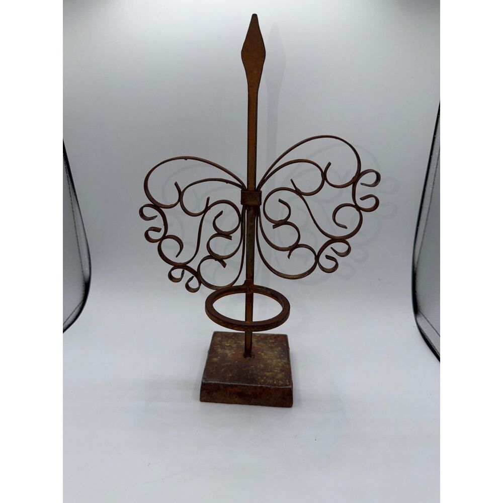 Victorian Gothic Metal Candle Plant Holder Rusted Patina Sturdy Halloween Prop
